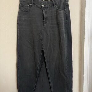 Black Denim Maxi Skirt